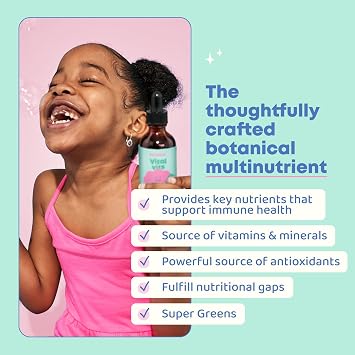 JoySpring Vital Vits - Kids Liquid Multivitamin - 1 fl oz (30 Servings) | Herbal Liquid Vitamins for Kids | Natural Flavor | Toddler Multivitamin with Elderberry, Spirulina, and More (Pack of 2)