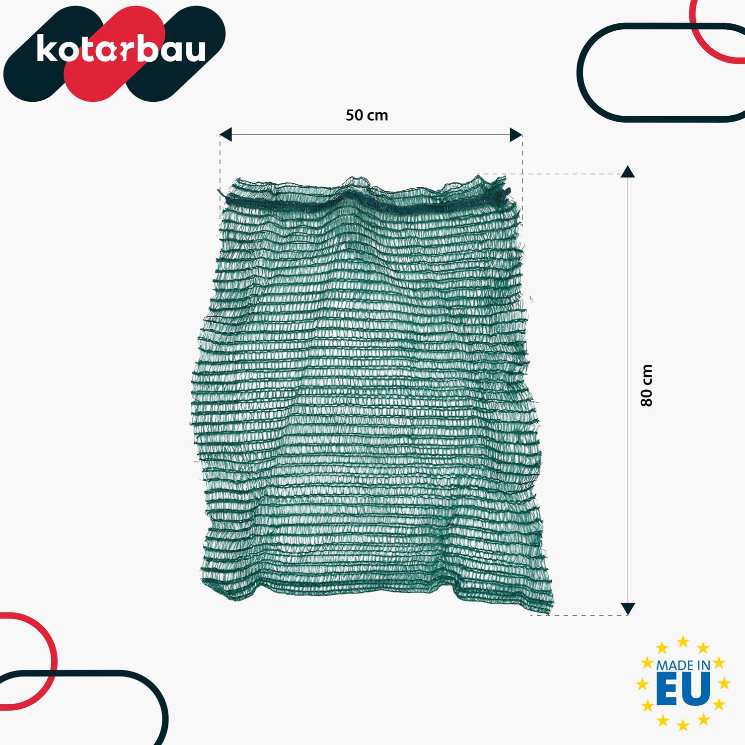 KOTARBAU® 50 Bolsas Raschel 50x80 cm, Verde, para Patatas, Frutas y Vegetales, 25 kg, Polipropileno, Malla Resistente, Almacenamiento de hortalizas y cebollas.