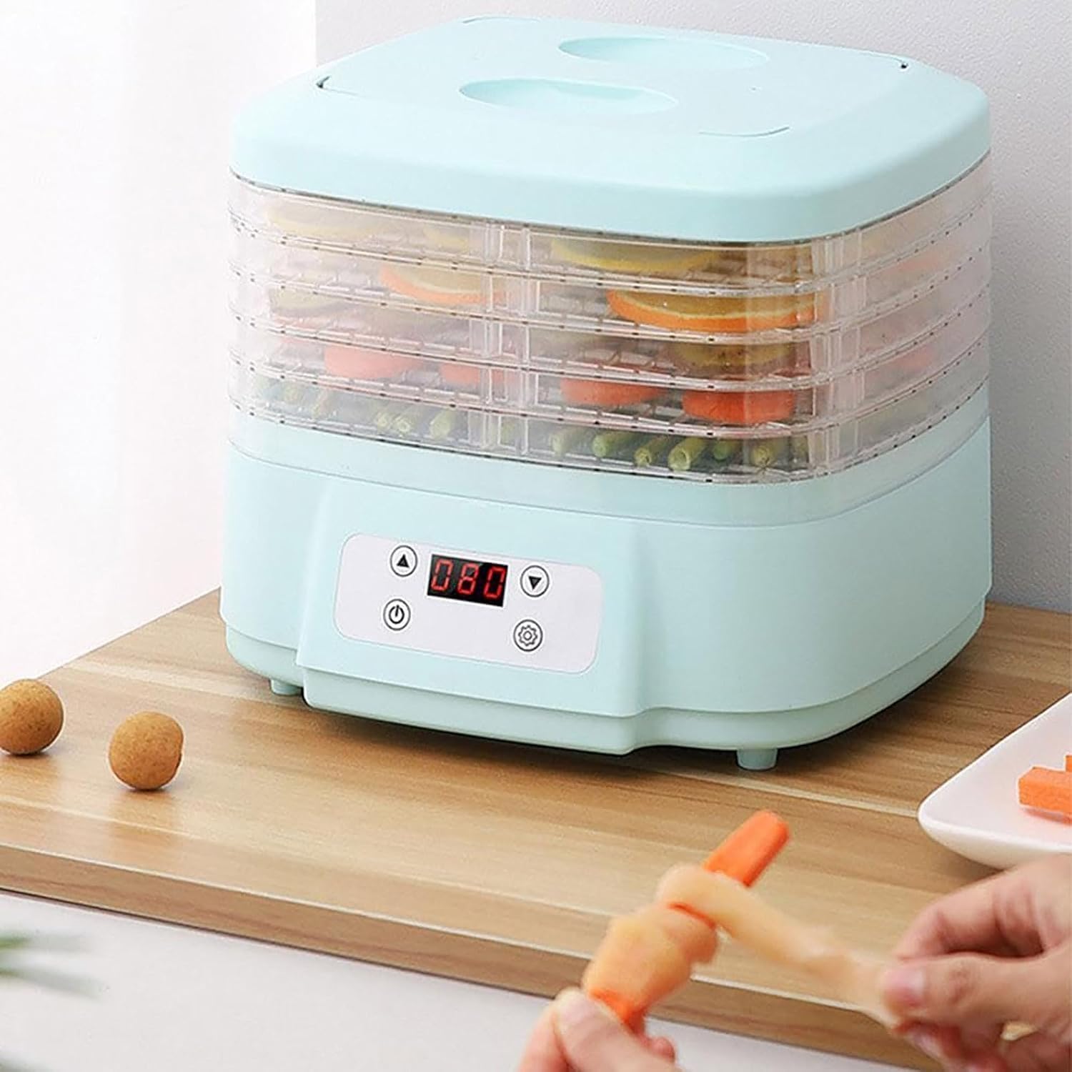 Secadora para El Hogar para Dulces Y Bocadillos, MáQuina Liofilizadora, MáQuina Liofilizadora para El Hogar, Liofilizador con Temporizador Ajustable De 6 Bandejas
