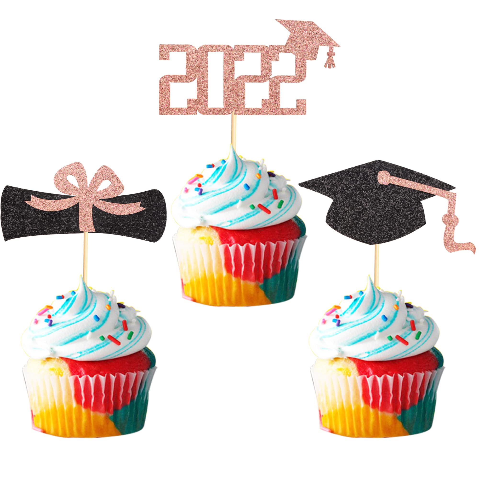 Buy Arthsdite 24pcs 2022 Graduation Cupcake Toppers Graduation Cap