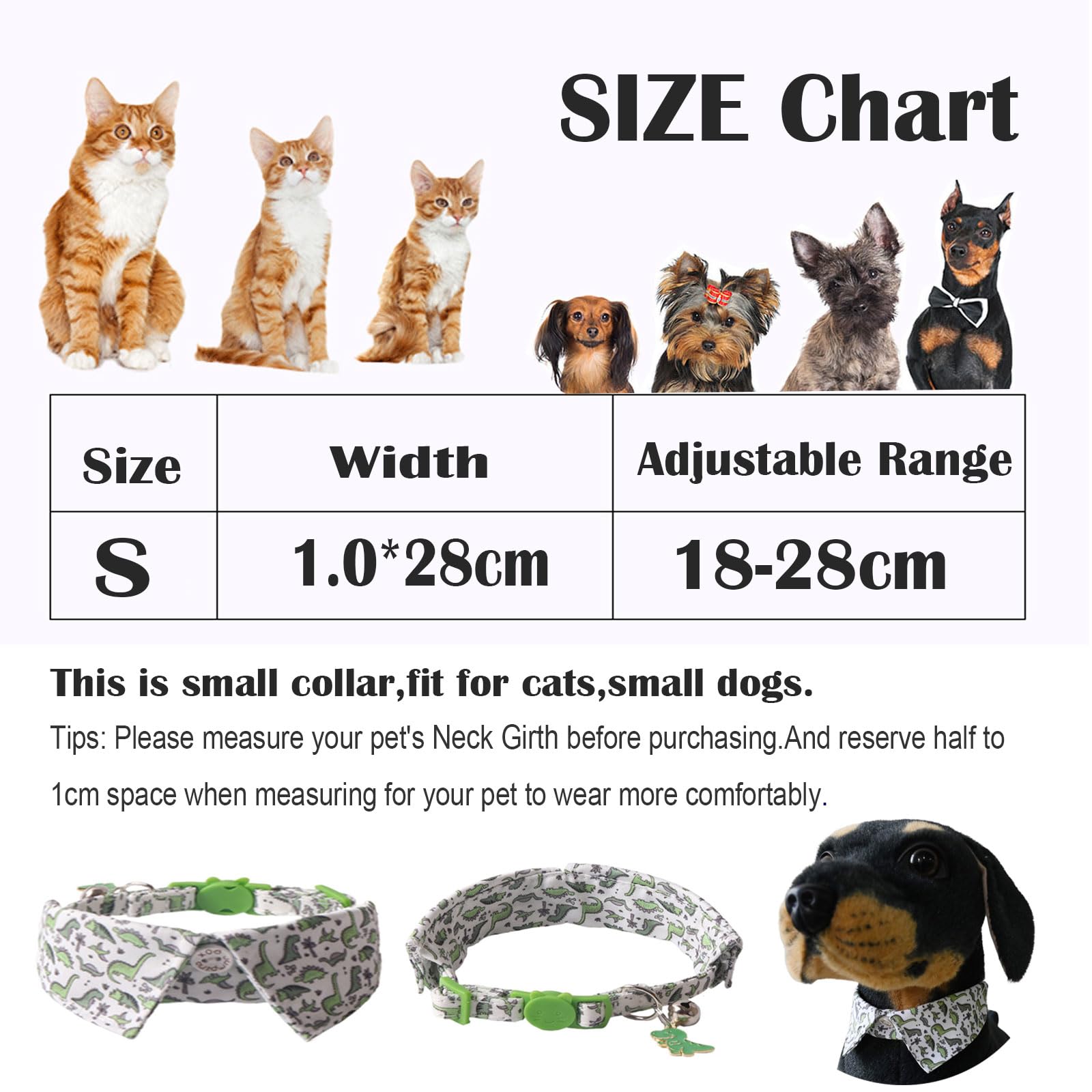 BT Bear Cute Style Small Dog Collar with Bell Adjustable Quick Release Cat Collars for Small Dogs Puppy,Dark Blue - Image 3
