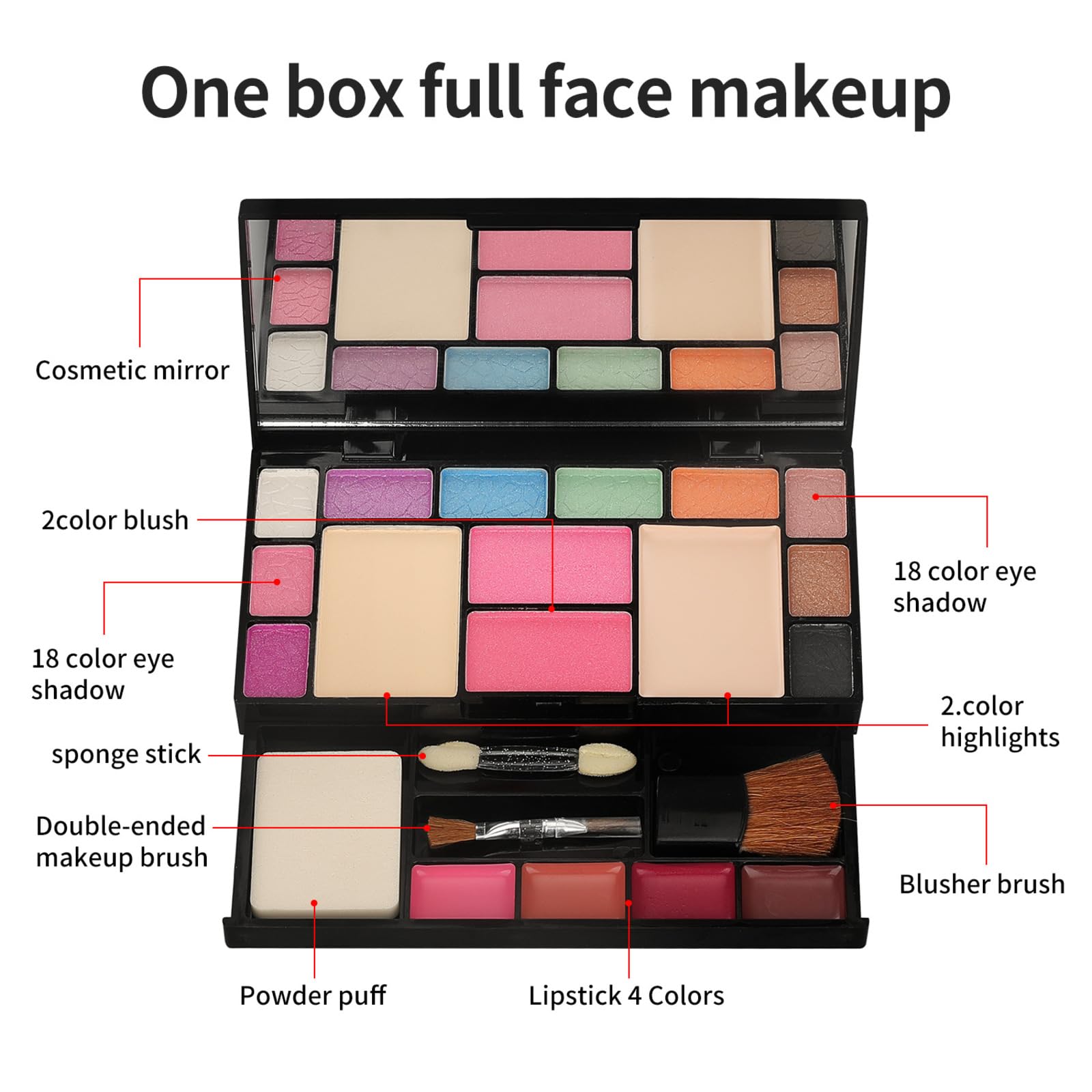 All-in-one Makeup Set Gift, Make-Up Sets, Makeup Kit for Women, Make up Set for Traveling, Long Lasting, Easy to Apply Matte Eye Shadow Palette for the Perfect Look for Day or Night - Image 4