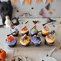 Vista 127 de Rsstarxi Paquete de 36 adornos para cupcakes de Halloween, bruja, fantasma, magdalenas, murciélagos, arañas, gatos, decoración de pasteles