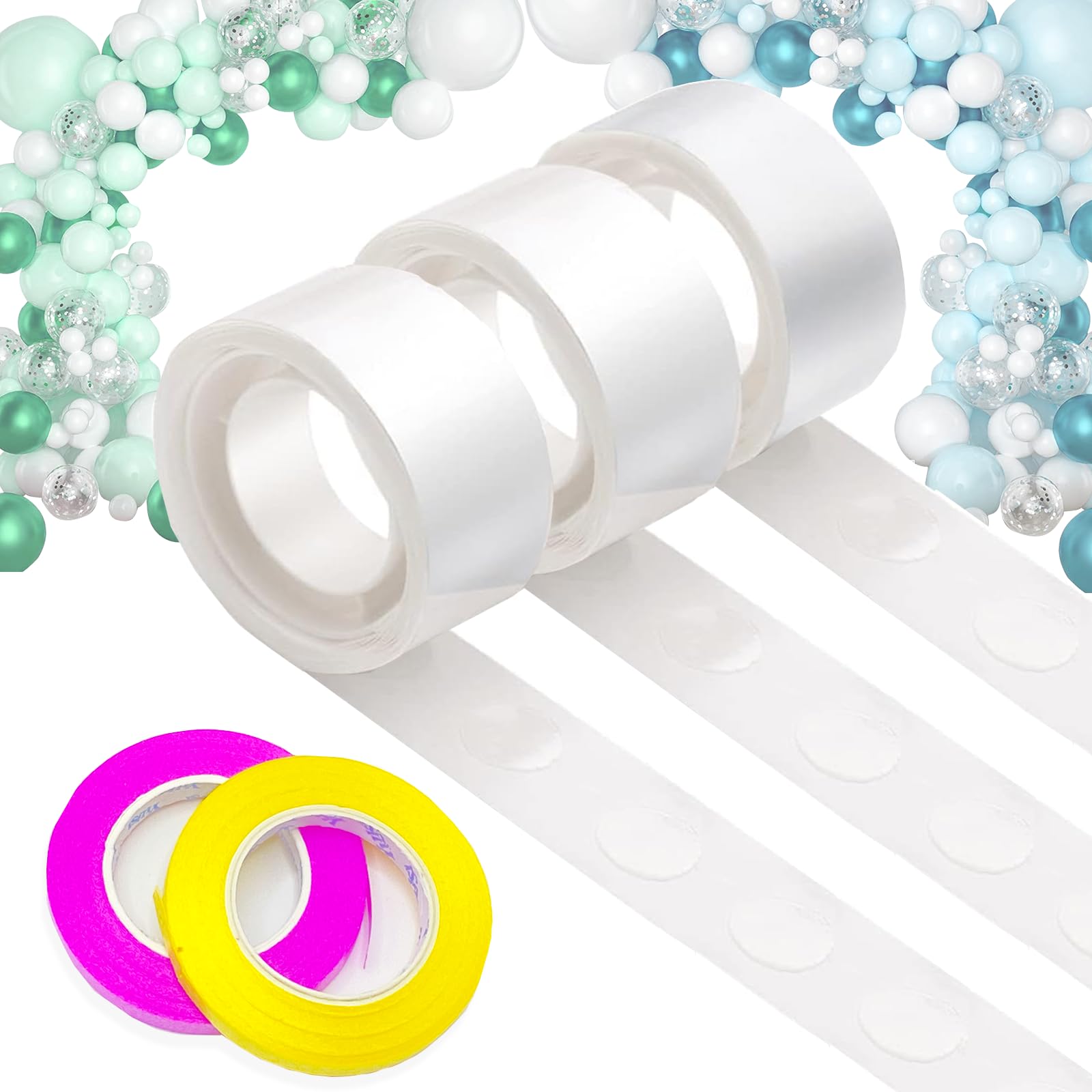 Ohromcoli Balloon Arch Kit - Arch Glue Point, Frame Accessories for Party Wedding/Birthday/Baby Show Decorations (3 Glue Points+2 Balloon Ribbons)