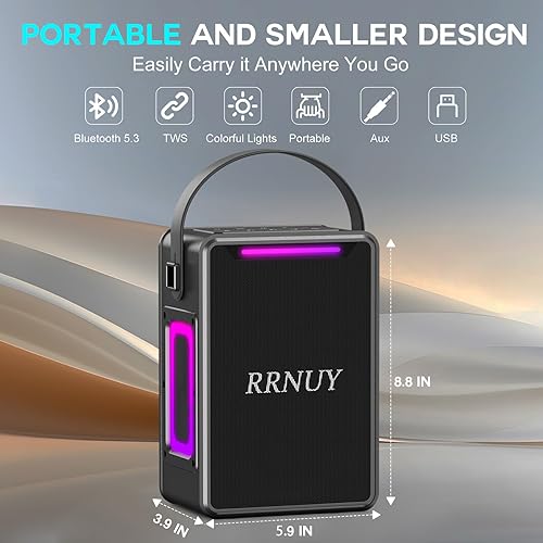 Miniatura 3 de Altavoz Bluetooth impermeable portátil con luces LED, negro (negro)