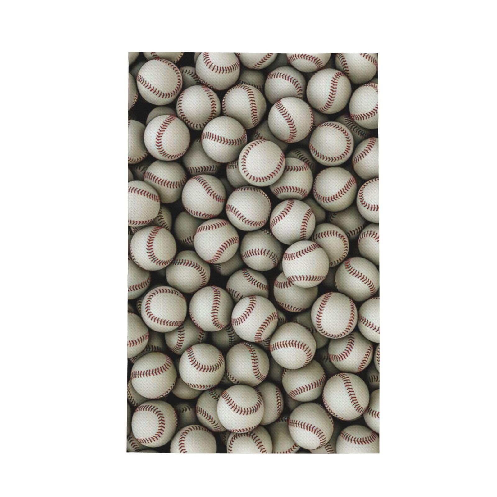 CKGODGF Baseball Print Absorbent Waffle Dishcloths,Kitchen Towels With Hanging Loops,Tea Towels.