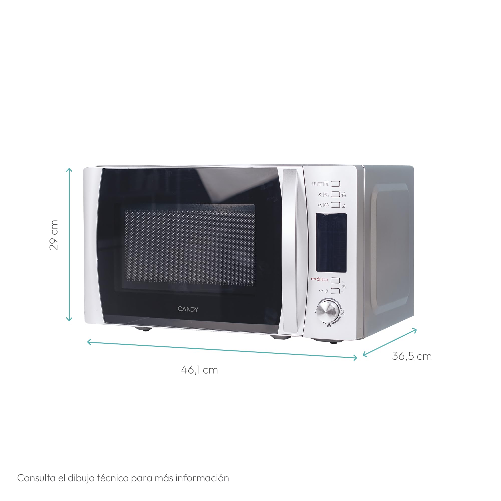 Candy CMXG22DS/ST Microondas con Grill 22L 1250W 40 Programas Digital Inox