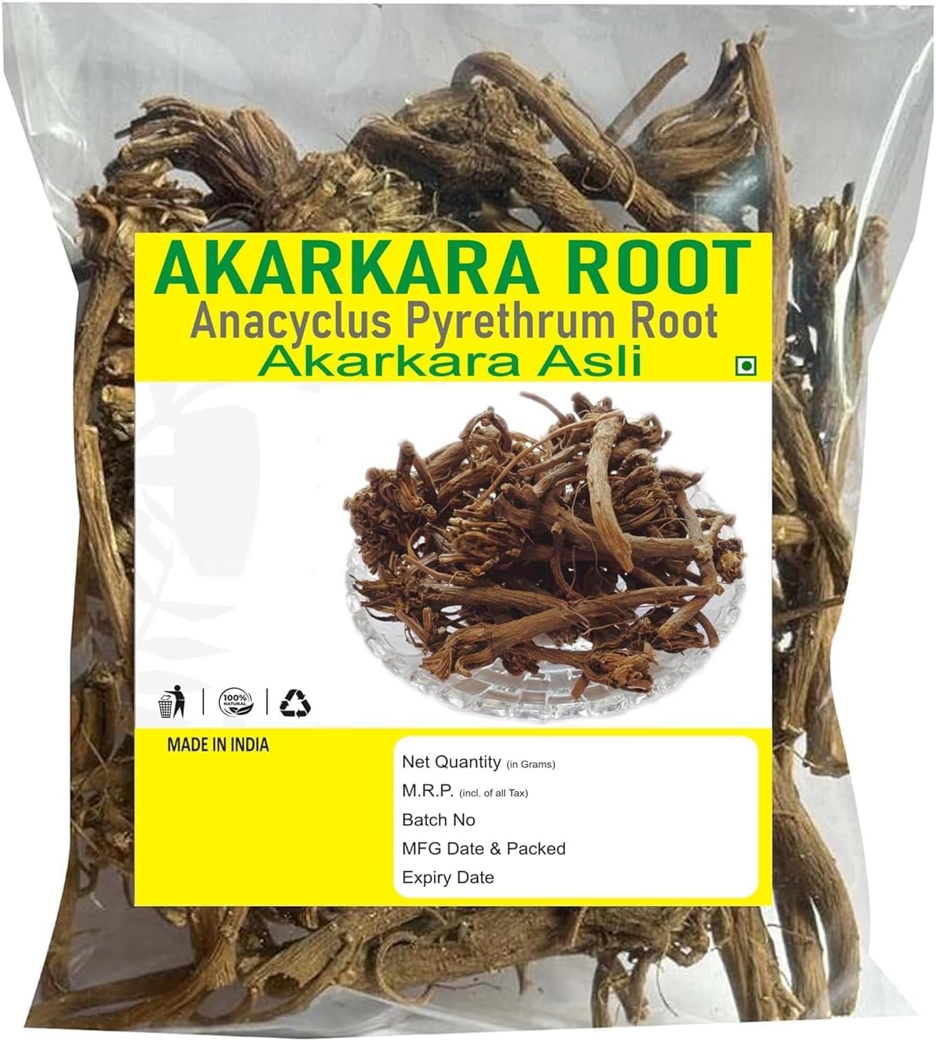 NN Akarkara Roots, 100 g, Karkara Irani, radice di pellitorio, Akarkara Asli, piretro anacyclus