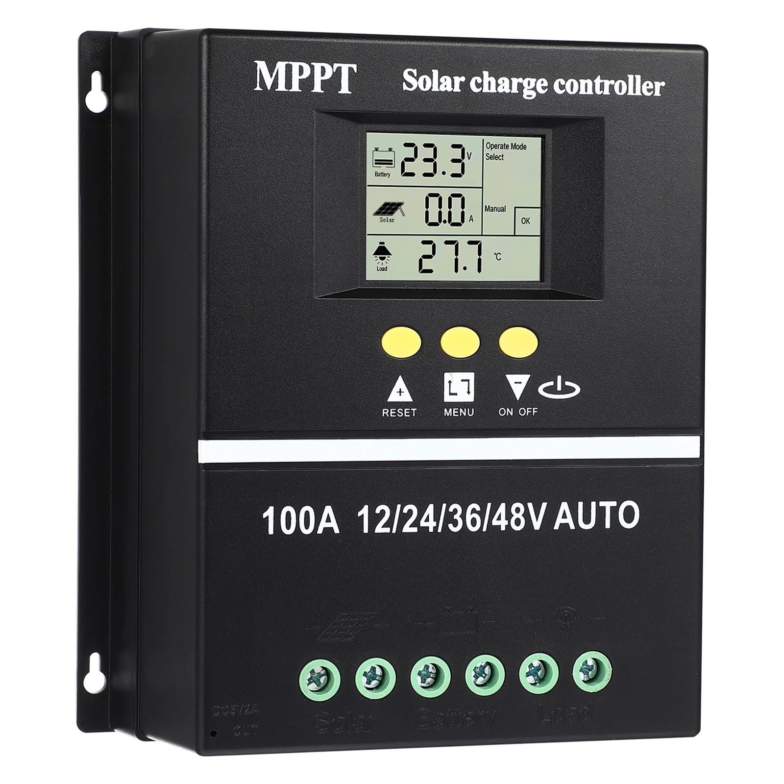 Regolatore di Carica Pannello Solare, Regolatore di Carica Solare 12V/24/V36V/48V 100A MPPT Regolatore Automatico del Pannello Solare Regolatore Solare