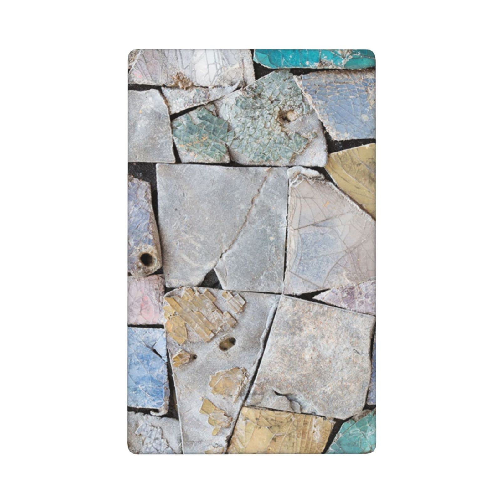 Stone Wall Art Wall Plate Cover No Blank Light Switch Cover Wallplates Modern Home Art Decorative Outlet Cover For Kitchen Bedroom Standard Size 4.5" X 2.76"