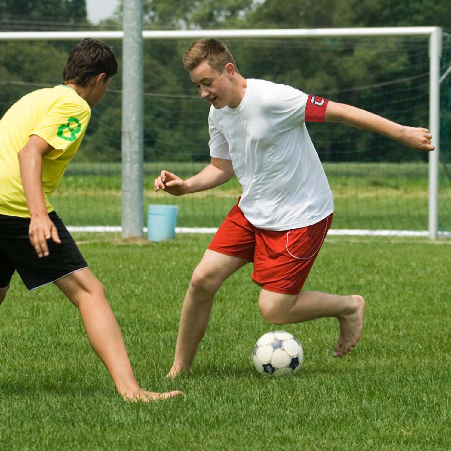 Klassische C Kapitänsbinde für Fußball, Unisex Kapitäns Armband Einstellbar Kapitänsbänder Elastisch Kinder & Erwachsene Armbinde Sportmannschaften Zubehör