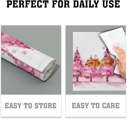 Miniatura 6 de Juego de 4 manteles individuales florales y azules morados  Juego de 4 manteles individuales de flores de color azul marino, primavera y verano,