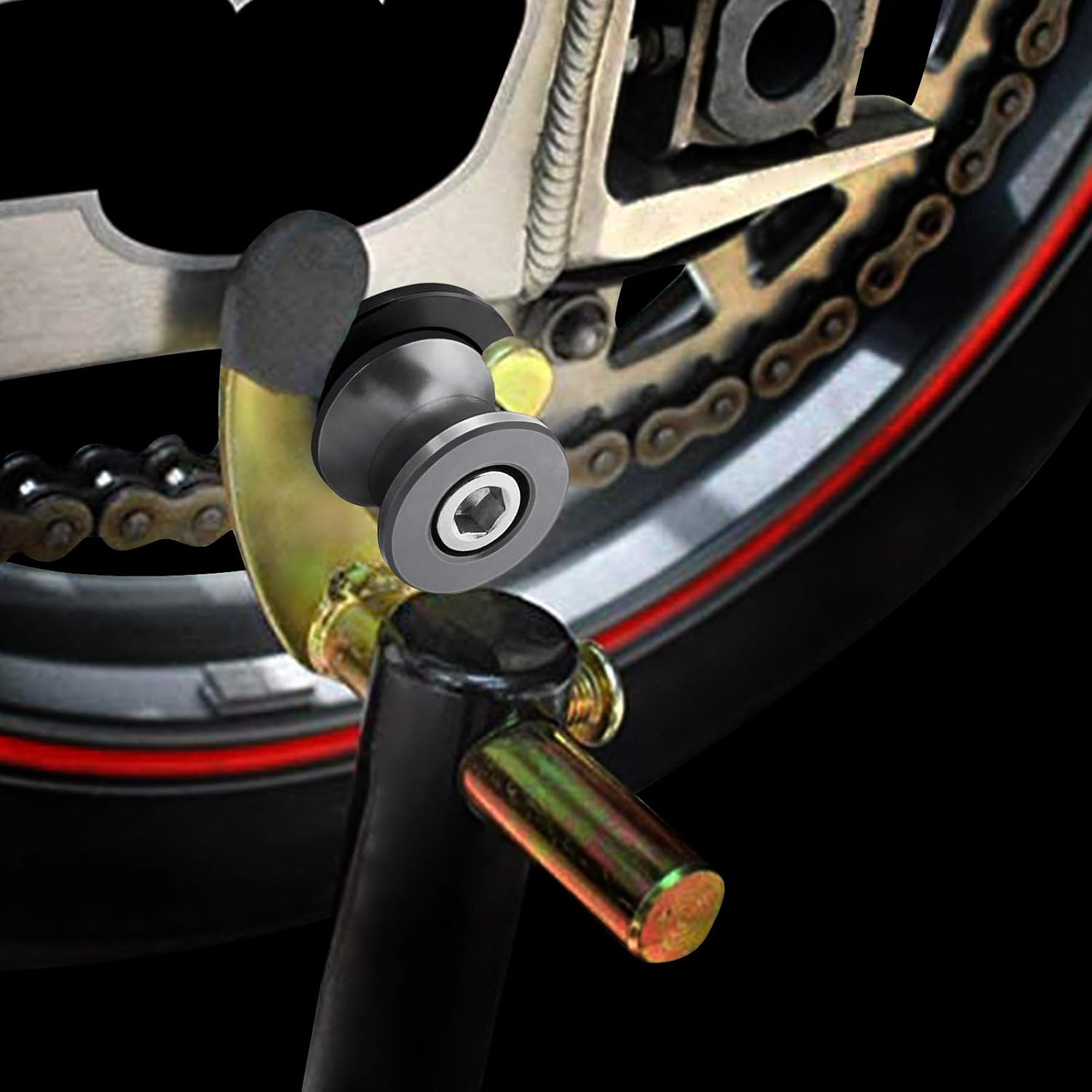 6MM M6 X 1.5 Motorcycle Swing Arm Sliders Spools 2PCS CNC Swing Arm Stand Screw Compatible With Y.a.m.a.h.a MT09 MT-09 2014 2015 2016 2017 : Automotive