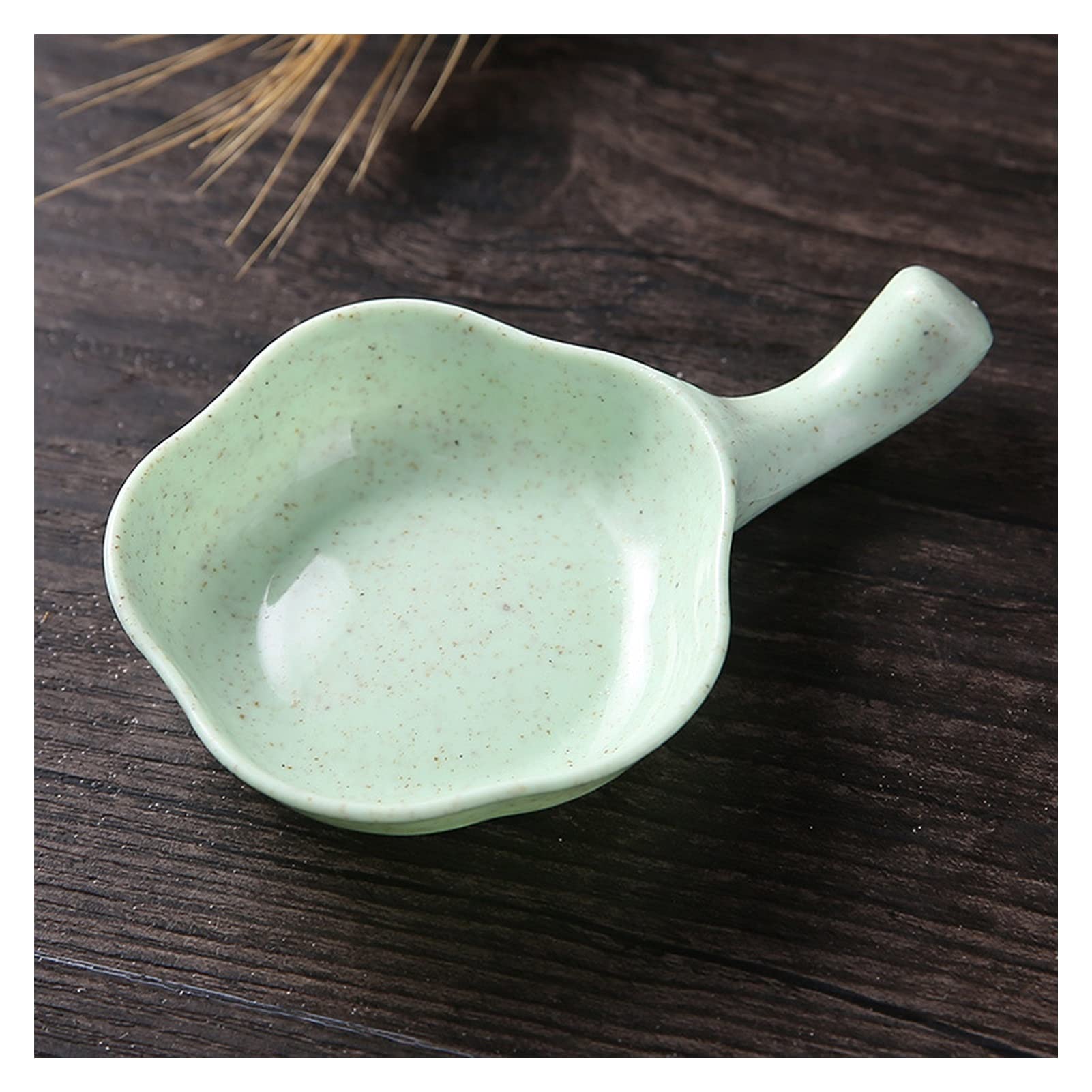 JOMRTS Gravy Boat Multi-Purpose Assorted Seasoning Gravy Boats Sugar Salad Tomato Paste Sauce Dishes Kitchen Flower Shape Dip Seasoning Bowl Dish Salad Dressing Gravy Boat (Green)