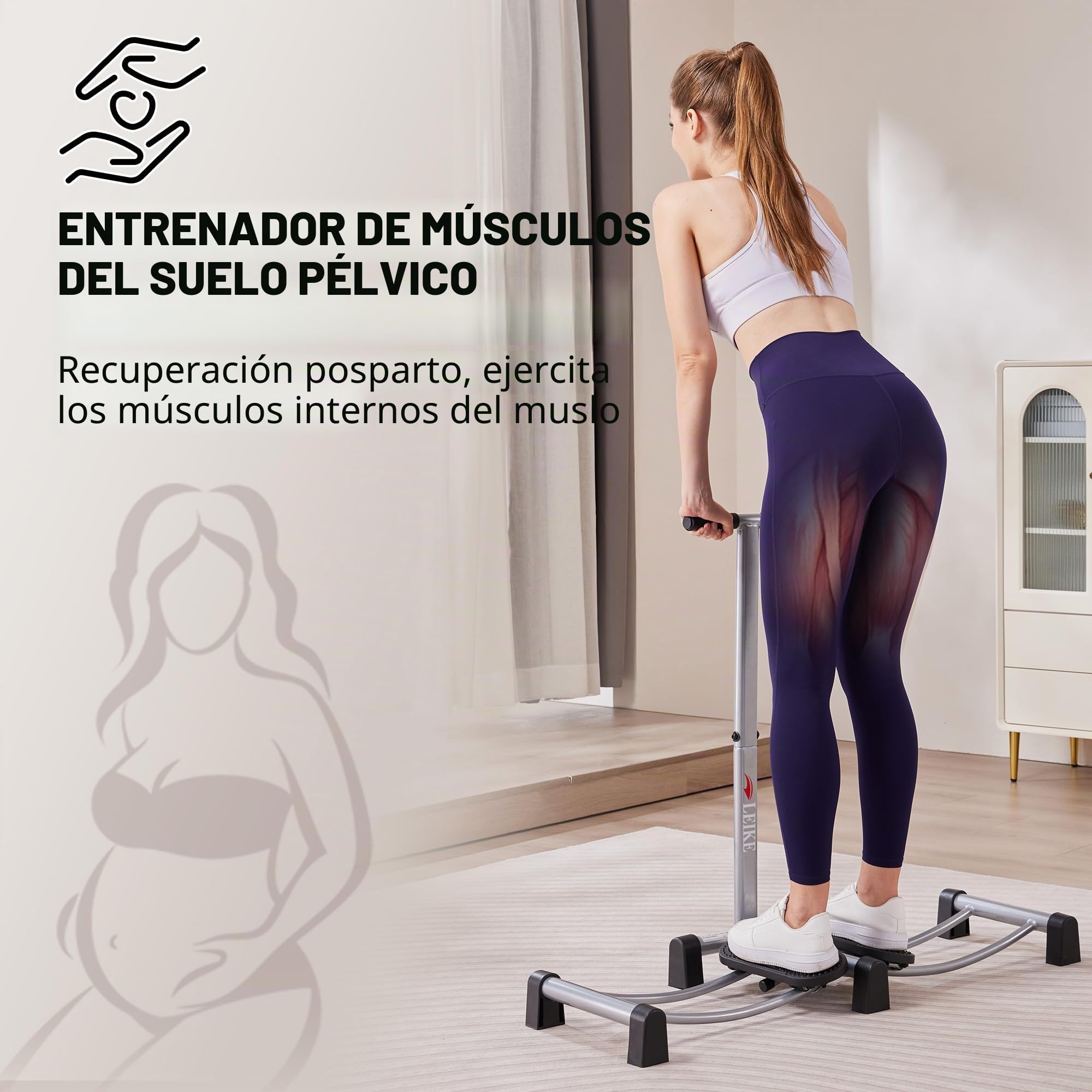 Leikefitness Equipo de ejercicio de fuerza de muslo, máquina moldeadora de cadera, máquina de entrenamiento de piernas para fitness en casa (AB1600)