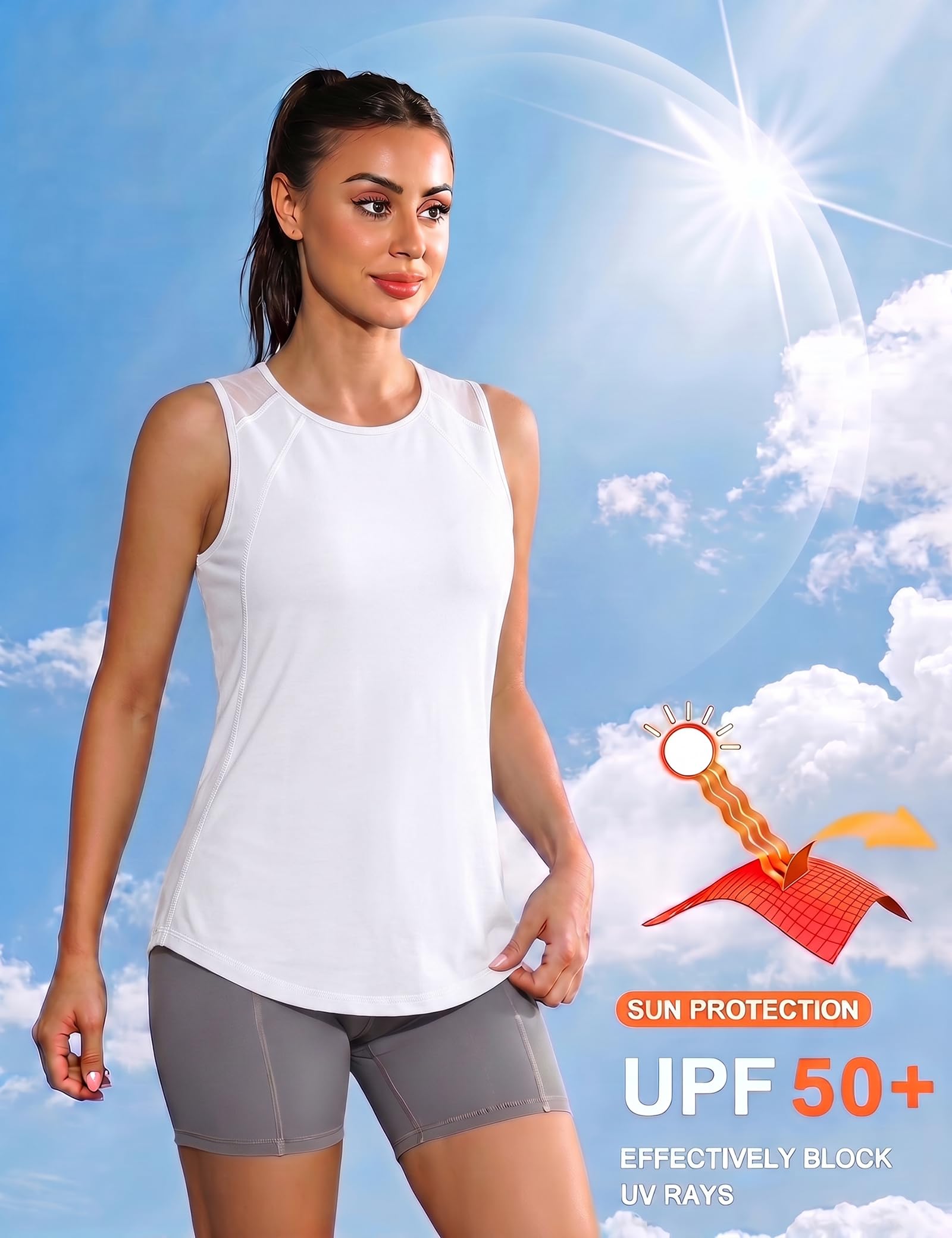 Gyabnw Camiseta sin Mangas Deportivo Tirantes Mujer Ligera y Transpirable para Deporte Adecuado para Yoga Gimnasio Correr y Otros Deportes