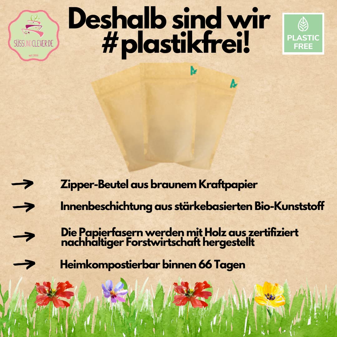 süssundclever.de® Bio Pflaumen | getrocknet & entsteint | 5,0 kg (5 x 1,0 kg) | plastikfrei und ökologisch-nachhaltig abgepackt