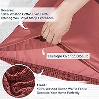 Vista 52 de PHF Fundas de almohada 100% algodón con tejido de gofre de 24 x 24 pulgadas, paquete de 2 fundas cuadradas para decoración elegante del hogar, sin