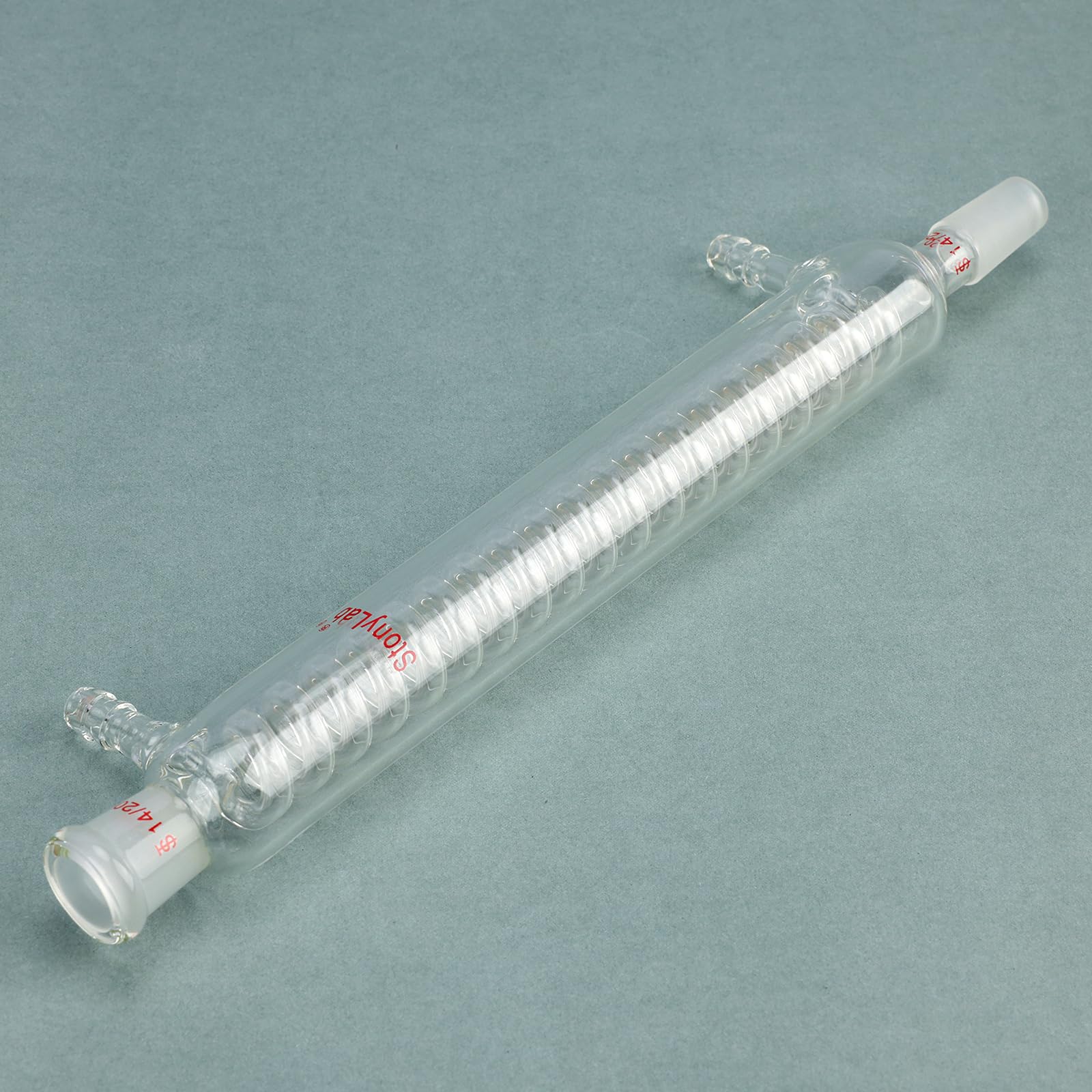 stonylab Condensatore Graham, Percorso di Raffreddamento Piccolo da 200 mm, Giunto 14/20, Vetreria da Laboratorio per Condensazione e Processo di Reflusso Microscale Precisi