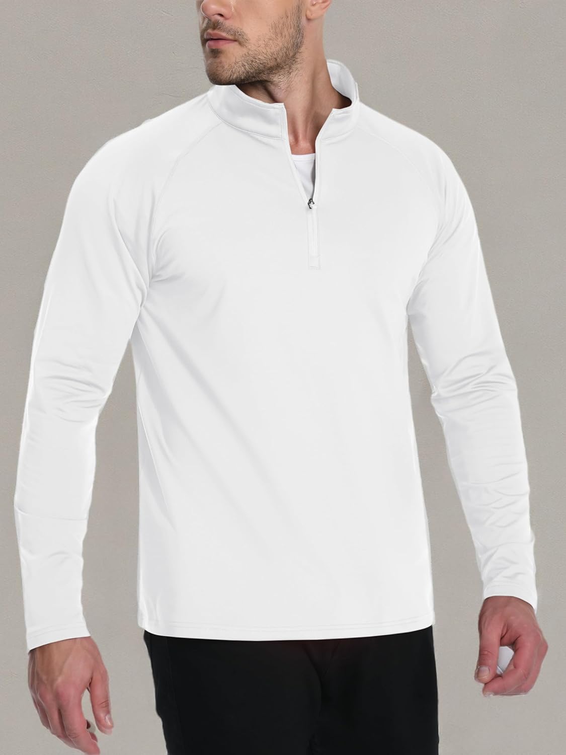 TACVASEN Men's Quarter Zip Pullover Fleece Lined Thermal Long Sleeve Golf Shirt 1/4 Zip Warm Winter Sweatshirts - Image 7