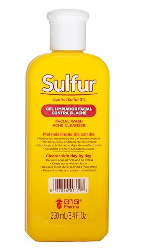 Miniatura 1 de Grisi Sulfur, Gel limpiador facial contra el acné, Gel de limpieza facial para reducir las imperfecciones y el exceso de grasa, Mantiene los poros