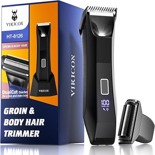 VIKICON 2 en 1 Manscape Trimmer & Shavers para hombres maquinilla de afeitar eléctrica de cuerpo completo sin nick para púbico, bolas, pelo trasero