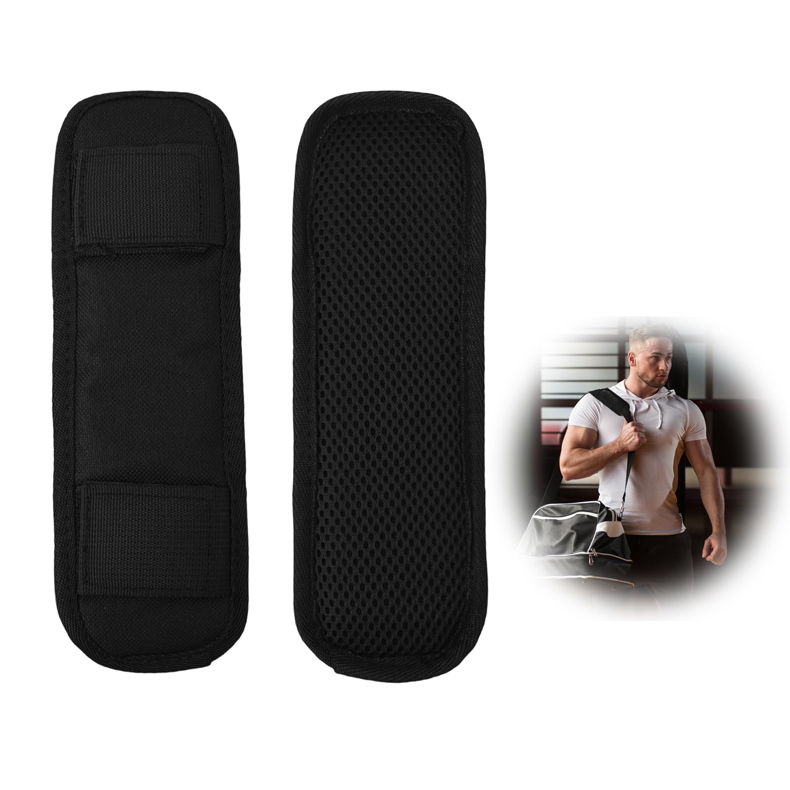 2 Stück Abnehmbare Schulterpolster | Anti-Rutsch Schultergurt Pad 23x8cm | Für Rucksack, Tasche & Kamera