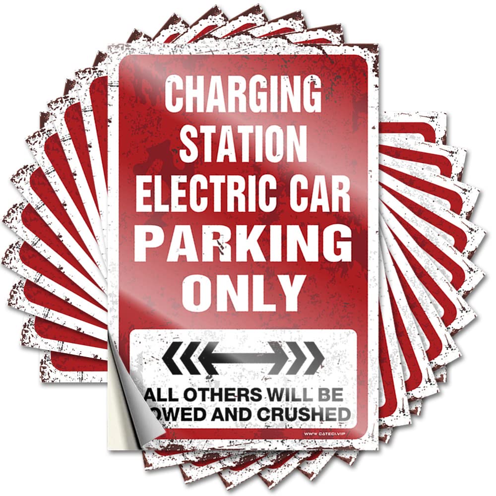 Quote Unique Bedroom Stuff Cover Charging Station Electric Car Parking Only - No Residue Decals for Birthday(8X12CM)