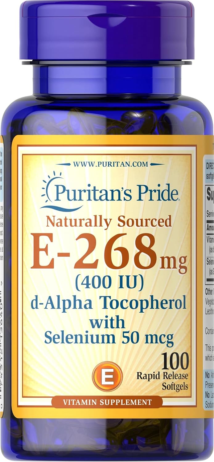 Puritan’s Pride Vitamin E-with Selenium 400 IU Natural 100 RR Softgels