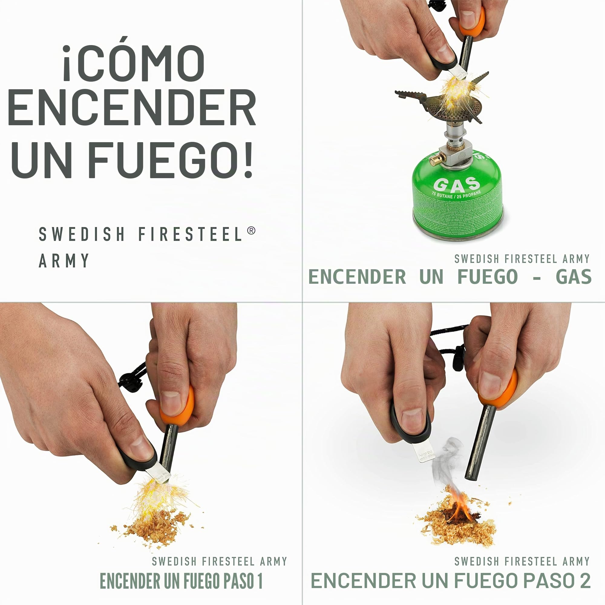 Light My Fire Pedernal Supervivencia Encendedor Magnesio 1 cm 12 000 Chispas Ferrocerio