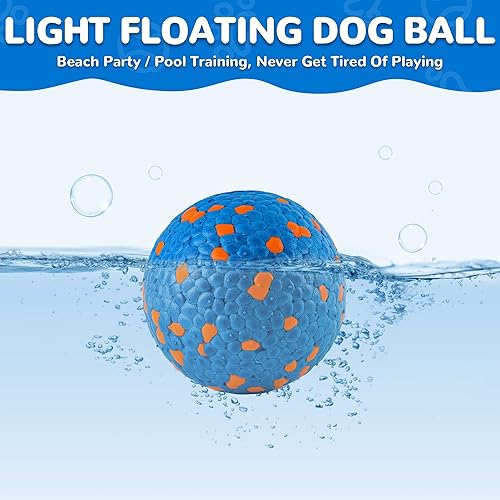 Miniatura 7 de Farish - Pelotas para perros de alto rebote para masticadores agresivos, juguetes flotantes para perros para buscar agua, pelotas de tenis duraderas