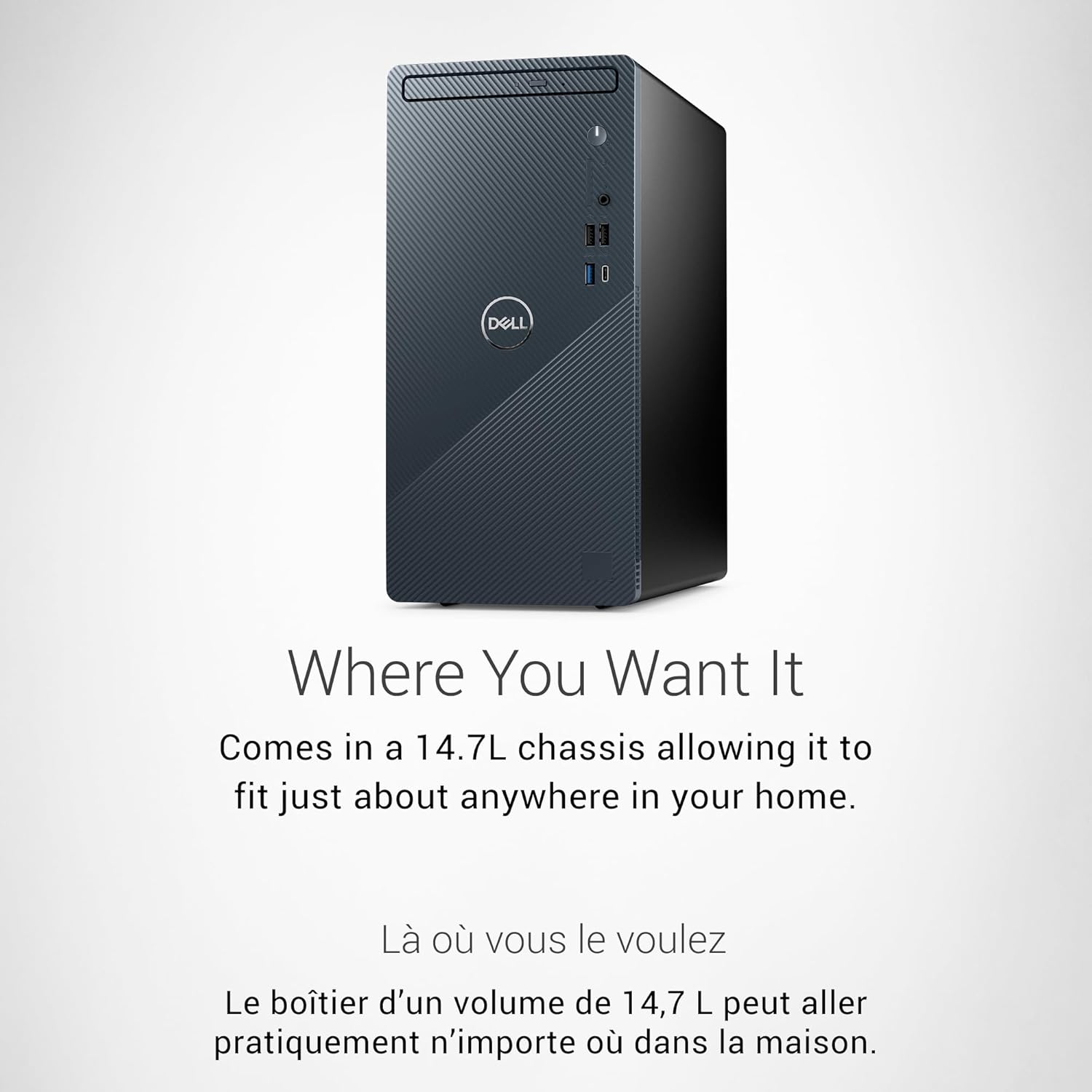 Dell Inspiron 3030 Desktop - Intel Core i7-14700 Processor, 16GB DDR5 RAM, 1TB SSD, Intel UHD 770 Graphics, Windows 11 Pro, Onsite & Migrate Service - Mist Blue - Image 4