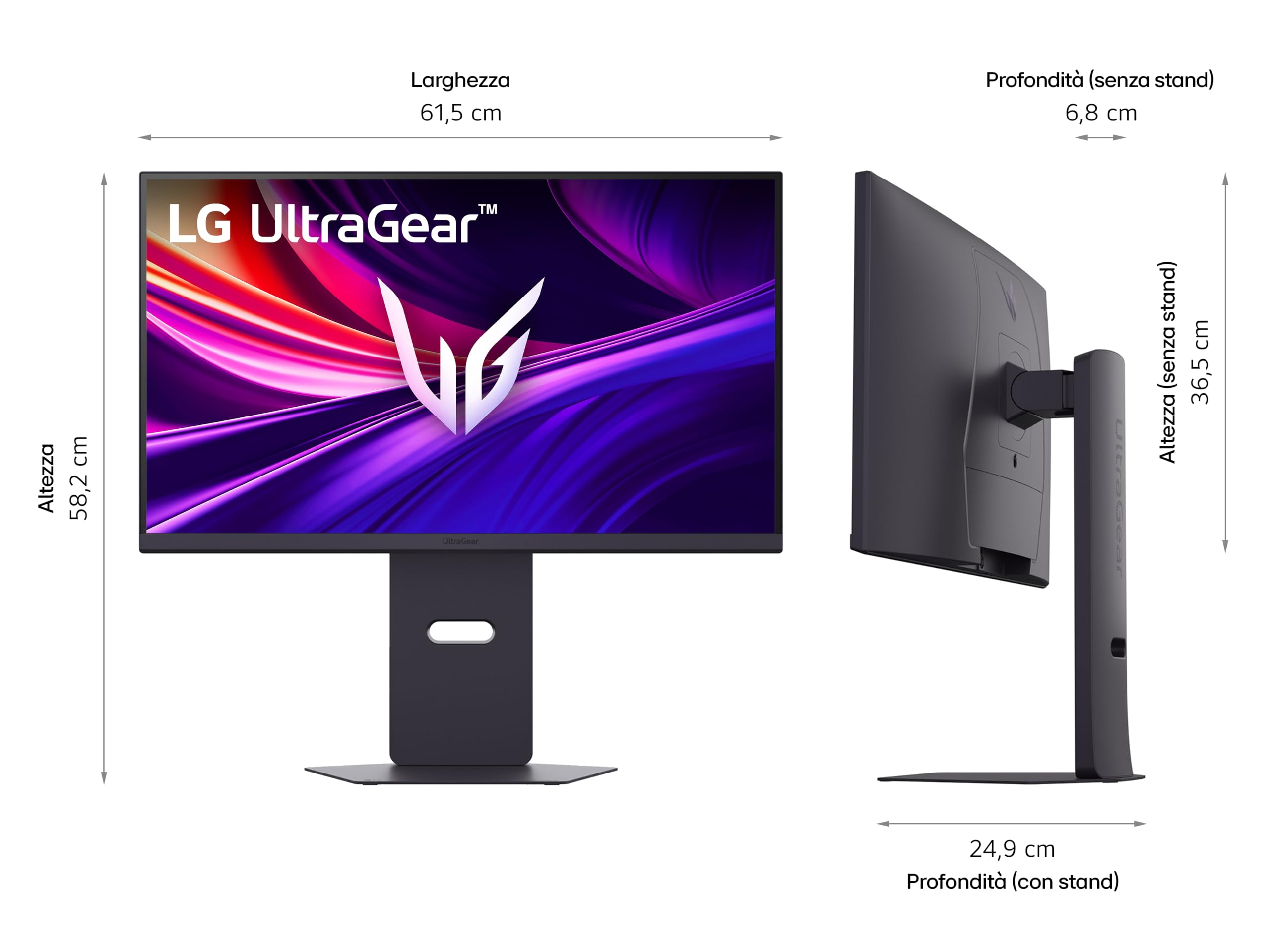 LG UltraGear 27G850A Monitor Gaming 27", UHD 4K, Nano IPS Black, 240Hz, Dual Mode, 1ms (GtG), HDR 600, G-Sync Compatible, AMD FreeSync Premium Pro, VRR, HDMI 2.1, DisplayPort 2.1, Hub USB, AUX, Nero