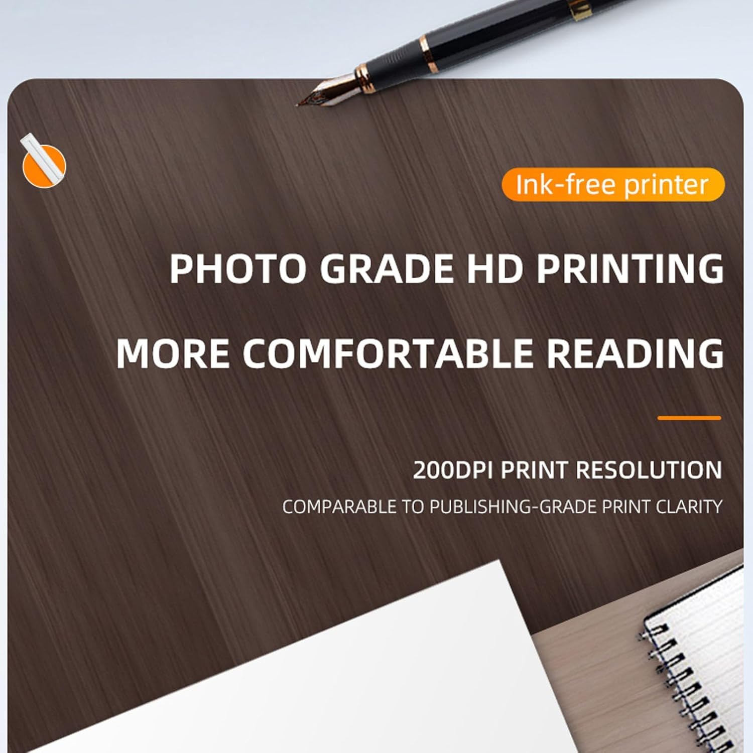 Bewinner A4 Thermal Printer Bluetooth - 200dpi Inkless Mini Printer, Portable Rechargeable Wireless Thermal Printer for School, Office