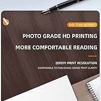 Vista 8 de Bewinner Impresora térmica A4 Bluetooth - Mini impresora sin tinta de 200 ppp, impresora térmica inalámbrica recargable portátil para escuela