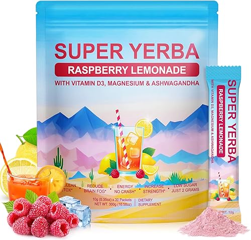 Super Yerba Packets,Raspberry Lemonade Mate Instant Powder,N