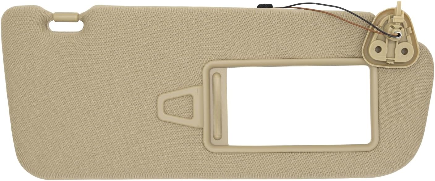 NHILES Passenger Right Side Sun Visor Replacement Fits for Hyundai Santa Fe 2006-2012 Sunshade with Light 852200W110J9 Color Beige