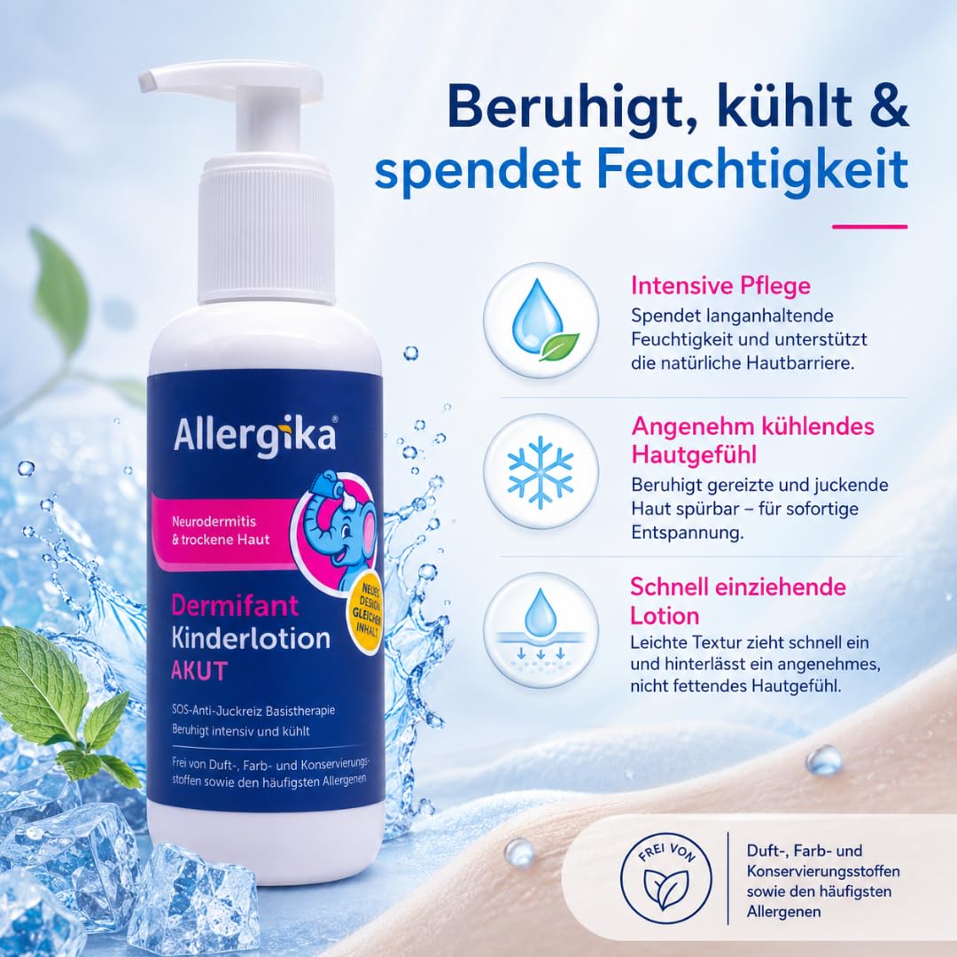 Kinderlotion AKUT 200 ml I mit Pharma Perle Duschgel (2x) | Akutpflege mit Polidocanol, Glycerin, Nachtkerzenöl und Panthenol für trockene, empfindliche Kinderhaut