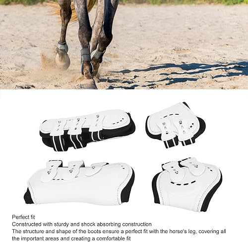 Miniatura 5 de 4 botas tendinosas de caballo delanteras y traseras, botas de caballo de diseño transpirable, botas de caballo tendón de salto de neopreno PU con