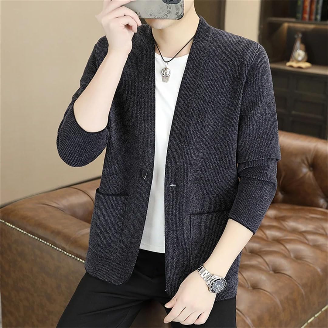Men's Casual Knitted Coat Versatile Sweater Cardigan Coat
