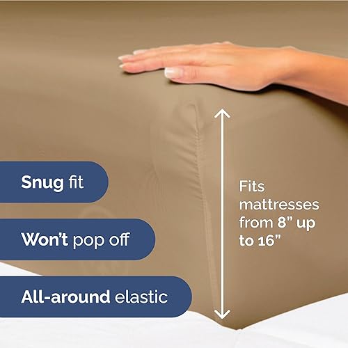 Vista 136 de Juego de sábanas de 4 piezas tamaño king, extrasuaves, transpirables y refrescantes con esquinas profundas, sábanas de fácil ajuste y sin arrugas