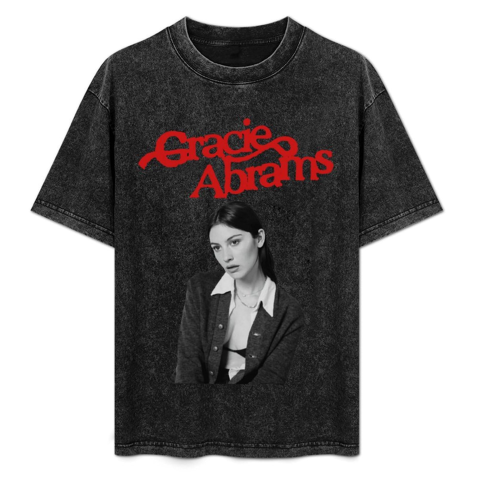 Women's Gracie Music Abrams T-Shirt Washed Shirts Soft Tshirt for Women Comfortable Short Sleeve Casual T Shirt S