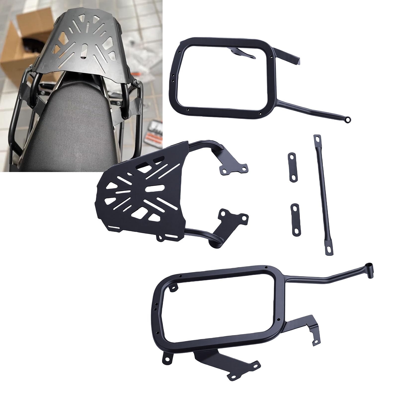 Yosoo Health Gear Motocyklowy Tylny Bagażnik, Stal Węglowa Chromowana
