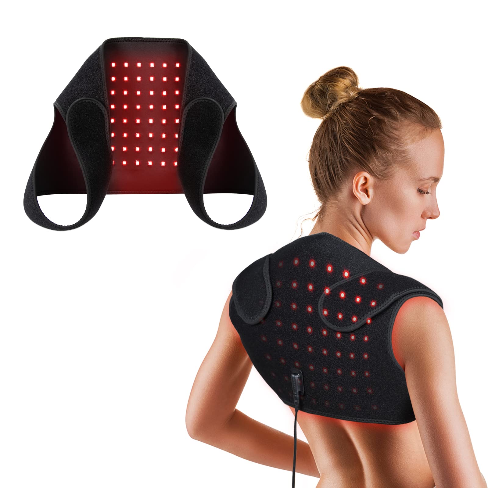 Red Infrared Light Therapy Device for Shoulder Back Neck Pain Relief Near Infrared Light Wrap Flexible Wearable Therapy Pads for Joints Muscle Home Office Use