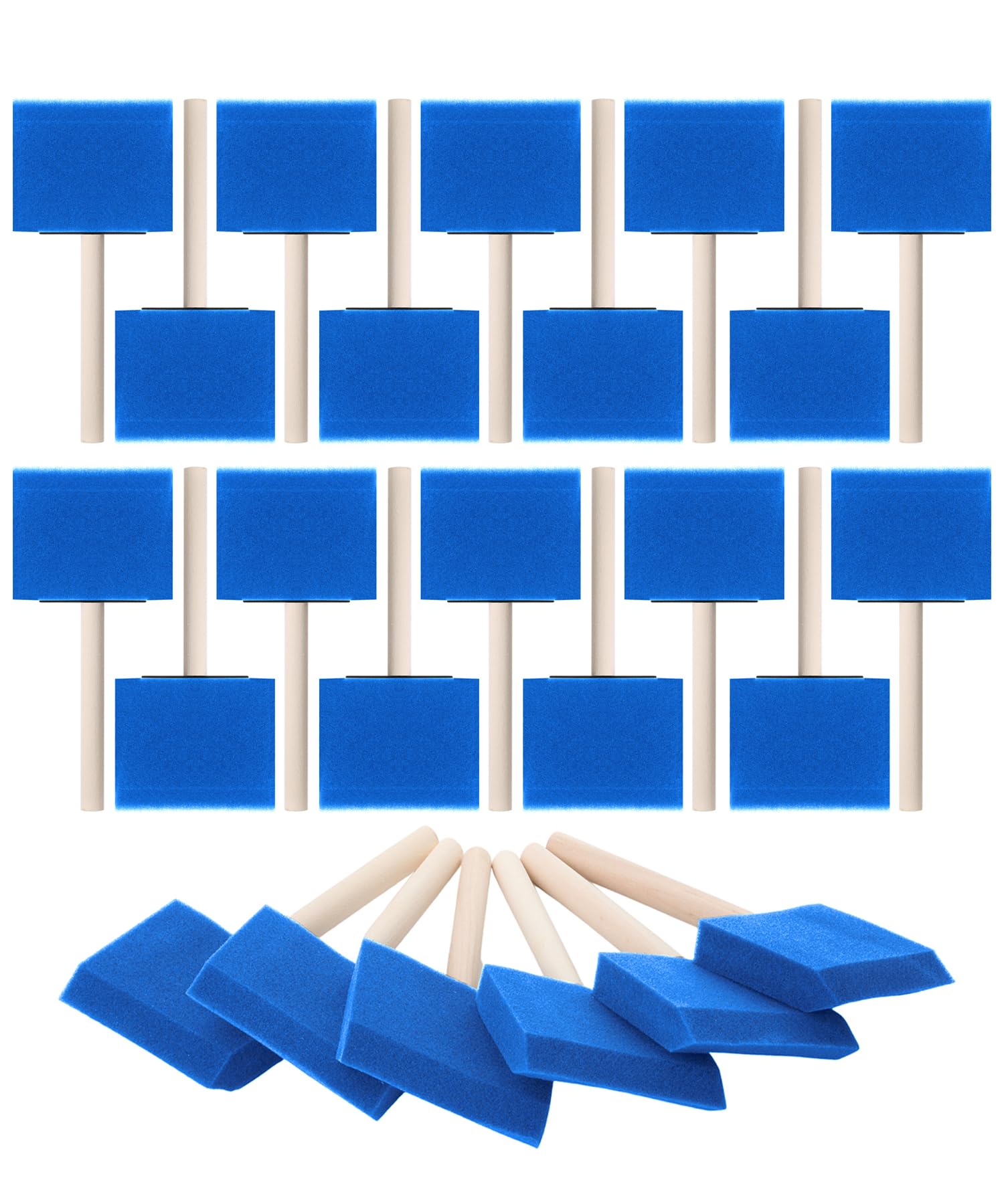 Bates- Foam Paint Brushes, 3", 24 Pack, Blue Sponge Brushes for Painting, Sponge Paint Brush