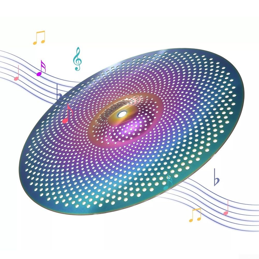 Zoegneer Set di piatti silenziosi colorati in lega, 35,5 cm, per ridurre il rumore durante la pratica della batteria