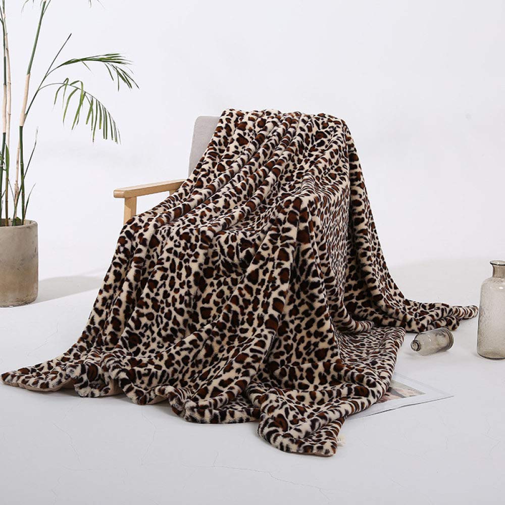 Couverture Sherpa léopard contre le froid : plaid épais et doux pour adulte 160x200