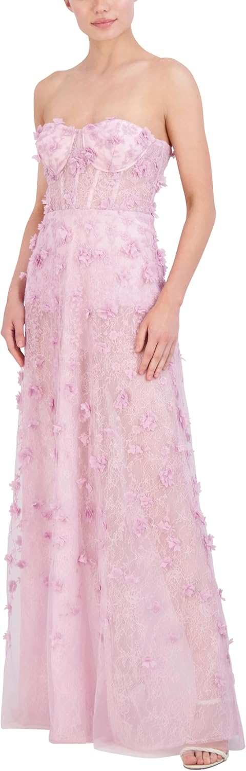 BCBGMAXAZRIA Women's Strapless Sweetheart Neck Evening Maxi Dress