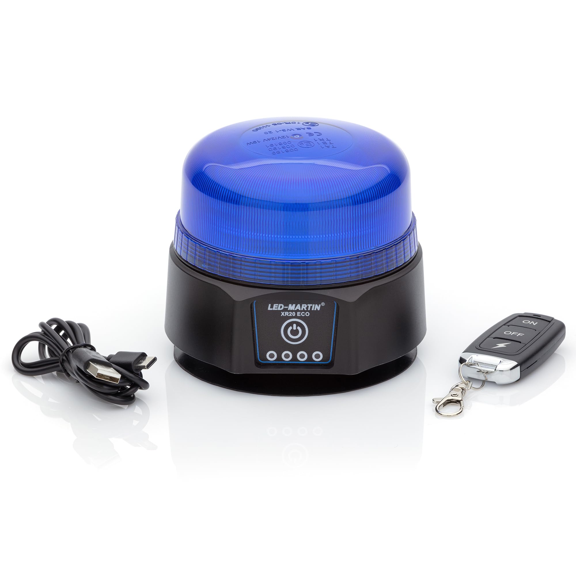 XR20 Eco - Lámpara giratoria (220 km/h, con imán, con batería, certificado DEKRA), color azul