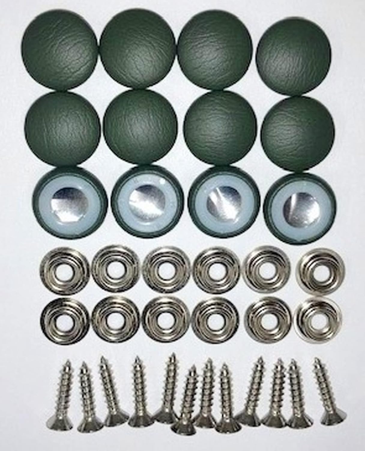 Set of 12 Dura Snap Upholstery Buttons #30 Dark Olive Green Vinyl